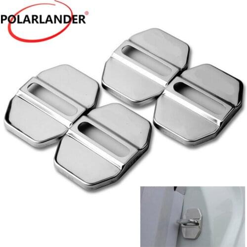 For Benz Class 4pcs 3D sticker Stainless Steel car styling Steel Car Door Lock Buckle Cover Decoration