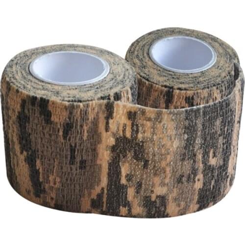 6pcs Military Practice Camouflage Nonwoven Bandage Elastic Self Adhesive Tape Safe Concealment 5cm * 4.5m