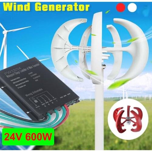 600W Wind Turbines Generator Lantern Vertical 24V Motor Kit with Controller For Home Hybrids Streetlight Use Electromagnetic