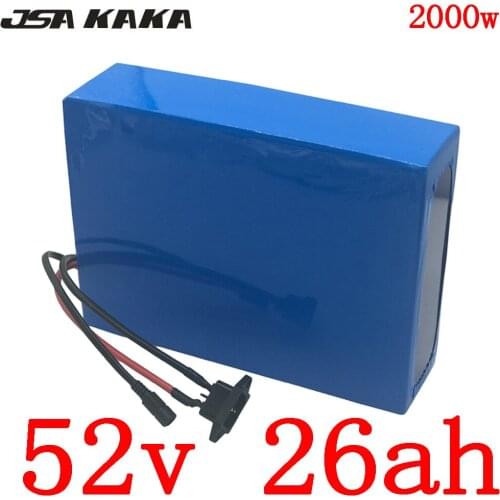 52V Electric Bicycle Battery 52V Ebike Battery 52V 20Ah 22Ah 25Ah 30Ah Lithium Battery Pack for 48V/52V 1000W 1500W 2000W Motor