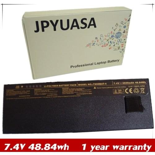 7XINbox 7.4V 48.84wh 6600mAh T890BAT-4 Laptop Battery For Clevo T890 6-87-T890S-4Z6A T890BAT-4 T890BAT-4(SCUD)