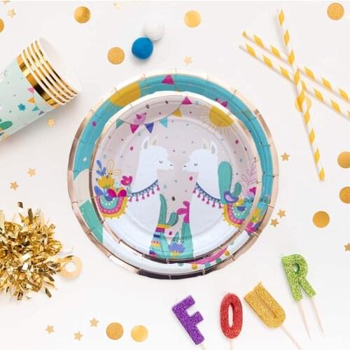 Alpaca Birthday Party Decor Alpaca Paper Plates Cups Napkins Kids Happy Birthday Party Supplies Mexican Theme Baby Shower zz04