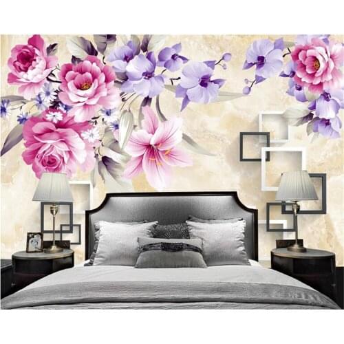 Beibehang 2019 new personality papel de parede 3d wallpaper hand-painted high-definition antique stereo rosette 3D TV background