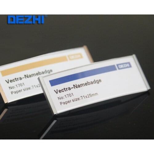 DEZHI-Arc BroochType Aluminum Alloy Name Tag ID Arc Badge Holder 75X25mm with Pin for Manager Staff, Simple Fashion