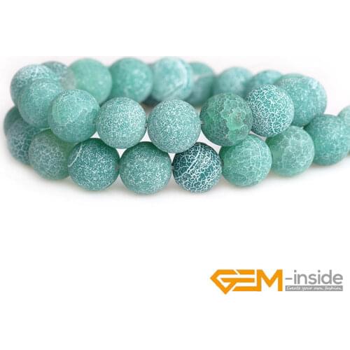 Green Dream Fire Crackle Agates Round Beads For Jewelry Making Strand 15" DIY Bracelet Necklace Jewelry Making Loose Beads