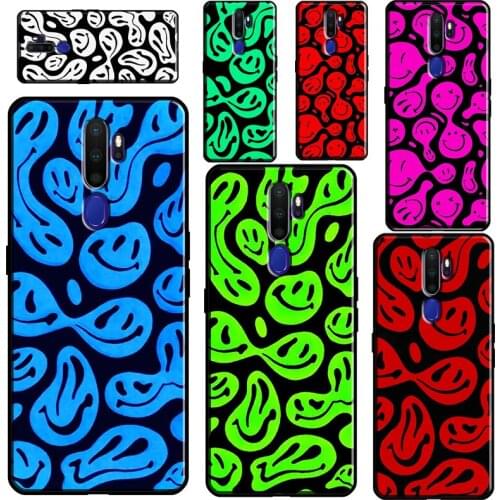 Trippy Psychedelic Smiley Face For OPPO A31 A53 2020 A5 A9 A1K A15 A3S A5S A52 A72 A92 A83 A91 A93 Reno2 Z F5 F7 Case