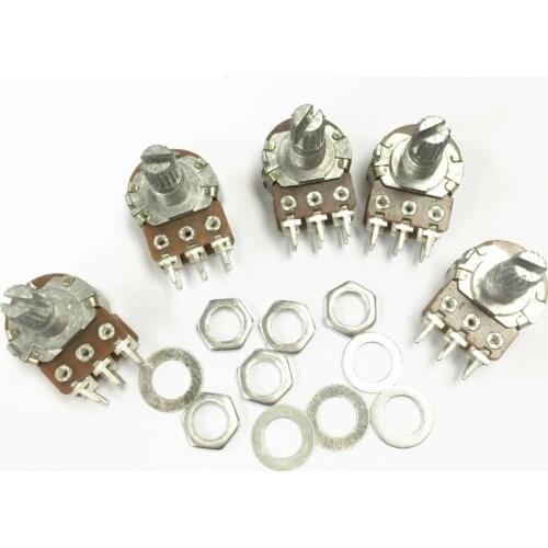 10PCS WH148 B50K 50K Dual Stereo Potentiometer Pots Shaft S 15mm