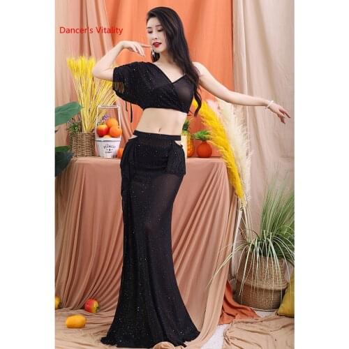 Belly Dance Costume Belly Dancing Top and Skirt 2pcs Performance Suit Oriental Dance Troupe Costume Bellydance Suit Dance Wear