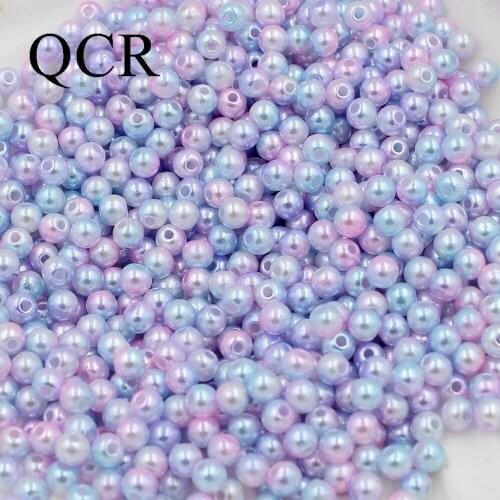 Round Rainbow Color 6mm 300pcs Imitation Pearls Beads Crafts Decoration for DIY Bracelets Necklaces Jewelry Making