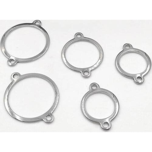 Stainless Steel Circle Shape Connectors Spacer Beads Findings 13mm 16mm 19mm Dia DIY Jewelry Making