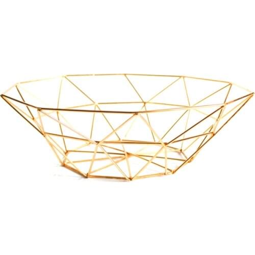 Chic Metal Table Storage Basket Modern Minimalist Scandinavian Nordic Hollow Desk Storage Basket Organizer Decor