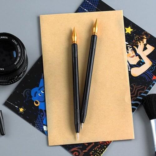 10 Pcs Scratch Painting Pen Multifunction Portable Stylus Art Paint Coloring Pens Sharp Flat Two-head Dual-use Acraping Brush