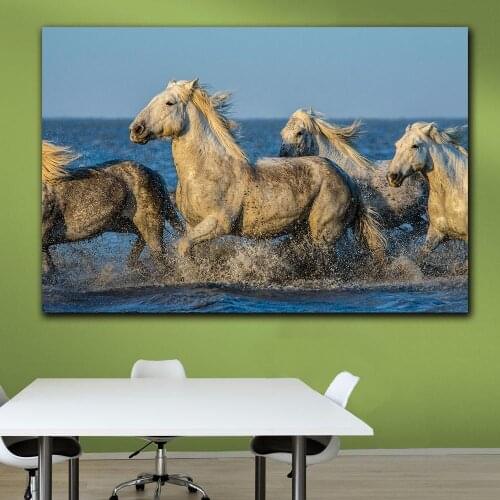 Fashion Print Modern Freedom Horses Art Canvas Wall Pictures for Living Room Office Bedroom Modern Canvas Oil Painting