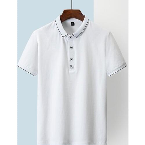 New Men Short-Sleeved Cotton T-Shirt Men Trend Summer Slim Turn-Down Collar Men Polo Shirt Half Sleeve Top Clothes for Male