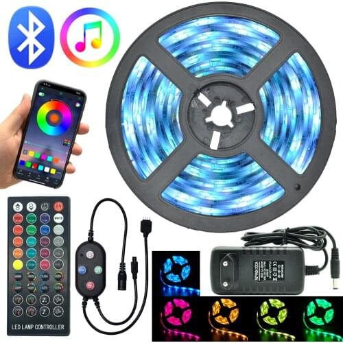 NEW Bluetooth LED Strips Lights RGB 5050 SMD 2835 Waterproof Flexible Ribbon 5M 10M 15M 20M Tape Diode DC 12V Bluetooth Control