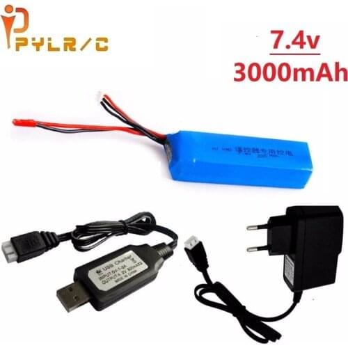 Upgrade 3000mAh 7.4V Rechargeable Lipo Battery for Frsky Taranis X9D Plus Transmitter 7.4V Lipo Battery Toy Accessories charger