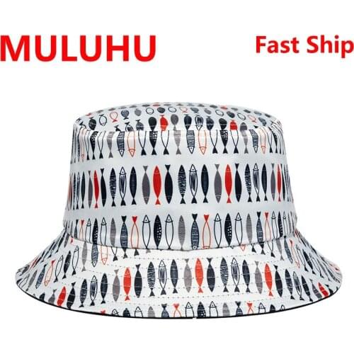 Kapelusze New Fish Doodle Men Women Polyester Cap Summer Panama Fashion Fold Sun Fishing Fisherman Hats Casquette Femme