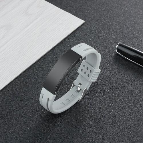 Personalized Custom Silicone Sport ID Bracelet Bangles Stainless Steel Identification Wristband for Men Women Children