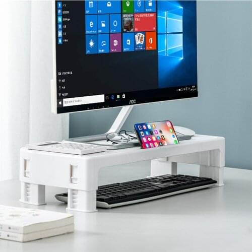 Monitor Stand,Adjustable computer raised frame Office desk keyboard storage rack