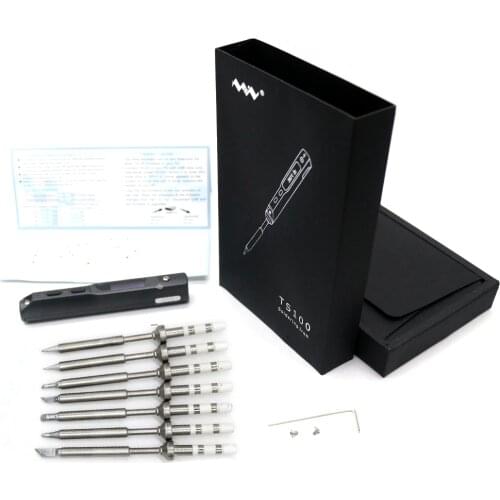 Mini Portable TS100 OLED Programmable Electric Soldering Iron station STM32 Digital display Rapid Warming TSTips InterfaceDC5525