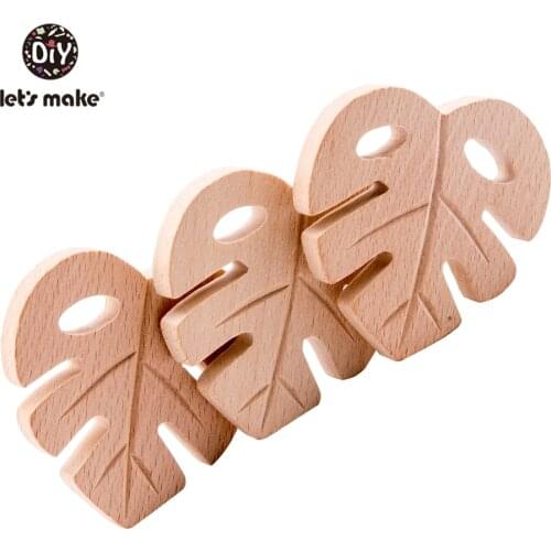 Lets Make 20Pc Beech Wood Teether Sheet Wooden Decoration Toys Accessories DIY Pendant Graffiti Rodent Craft Teether Toy infant