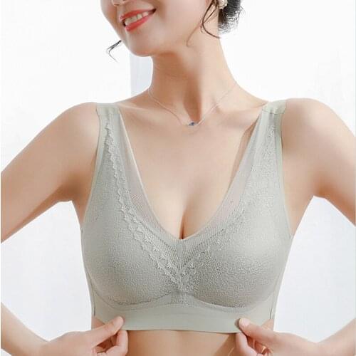 Sexy Ultra Thin Bra Lace One-Piece Vest Bralette Soft Comfortable Push Up Lingerie Wireless Seamless Underwear For Women Girl