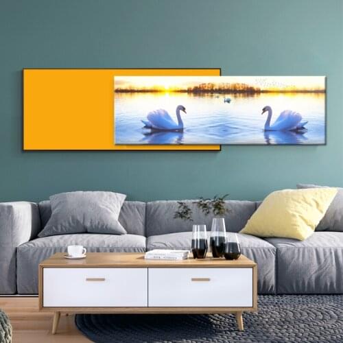 Nordic Decoration Cuadros Posters And Prints Wal Art Canvas Painting Pink Swan Wall Pictures For Living Room kids room