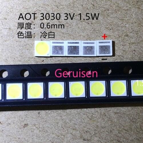 AOT Backlight High Power LED 1.5W 3V 3030 94LM Cool white LCD Backlight for TV Application EMC 3030C-W3C 20000pcs