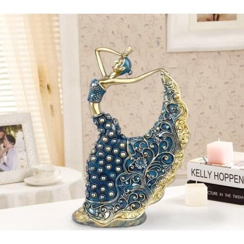 Resin home decoration Peacock Dancer high grade handicraft ornament resin cabochon Couple gifts business gift