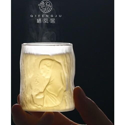 Japanese creative thermostable glass individual tea cup master kungfu buddhist mood Zen teaware teacup