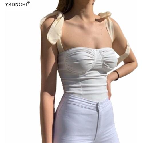 YSDNCHI Camisoles Women Off Shoulder Stretch Solid Elegant Adjustable Chiffon Soft Lady Spaghetti Strap Top Summer Sexy Girls