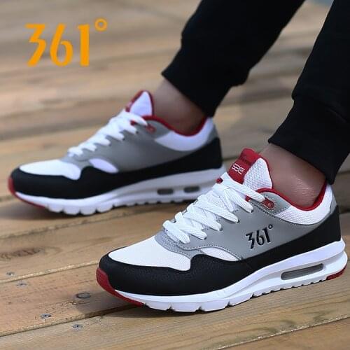 361 Mens shoes running mens sneakers Air Cushion Sport Shoes Mesh Breathable Black Sport Sneakers