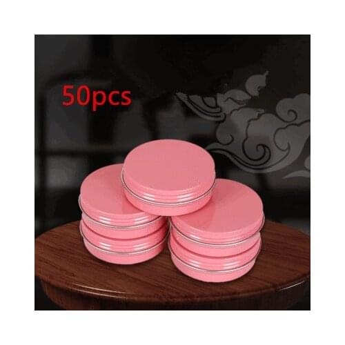 50pcs Pink 5g 10g 15g 30g 50g 60g Aluminum Jars Lip Balm Pot Skin Care Cream Eyeshadow Lip Liquid Base Foundation Container Tins