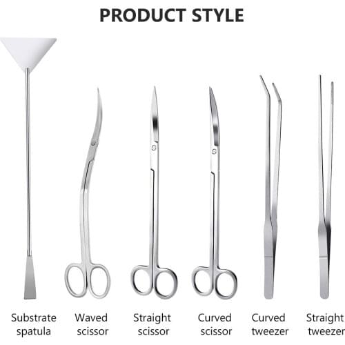 Aquascaping Tools Aquarium Scissor Tweezers Tool Stainless Steel Aquatic Plants Set for Aquarium Maintenance Live Plants Grass