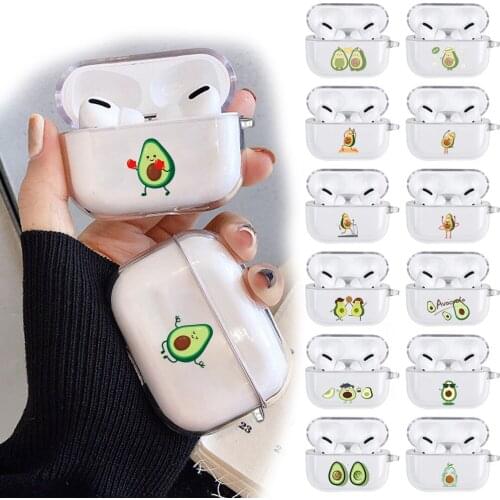Avocado Pattern Case for Apple AirPods Pro Earphone Accessories Anti-fall Soft Silicone Earphone Case Clear Protective Cover
