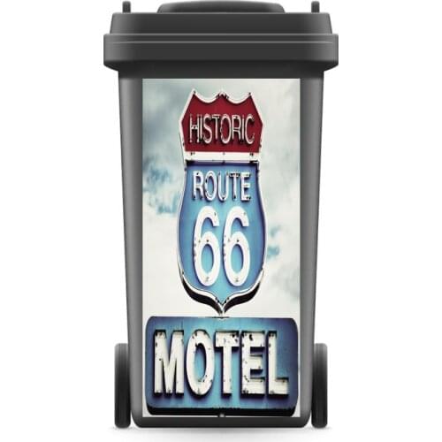DIY Creative 3D Rubbish Bin Sticker Route 66 Wall Mural Wall Print Decal Removable self adhesive Kitchen Accessories