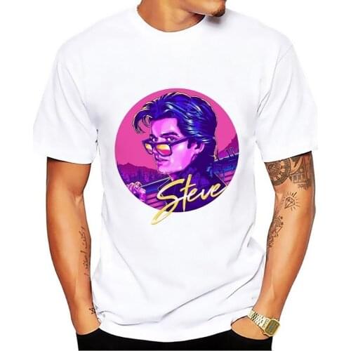 Stranger Steve T Shirt Casual Plus Size Tshirt Homme Strange Thing T-Shirt No Glue Print Steve Harrington T-Shirt