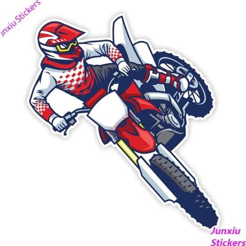 Personality Motocross Ride The Bike Colorful Car Sticker Funny Refrigerator Bumper Window Laptop Windshield Decoration KK15*15cm