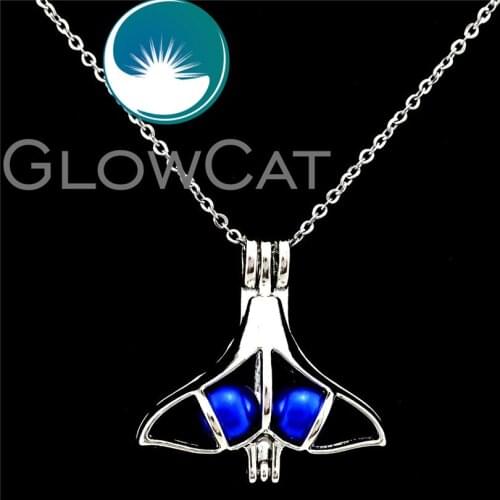GLOWCAT K685 Mermaid Tail Stone Beads Cage Essential Oil Diffuser Aromatherapy Pearl Cage Locket Necklace Kids Girl Gift