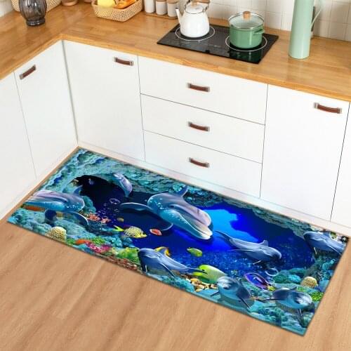 Ocean World Kitchen Rug Living Room Bedroom Floor Decoration Carpet Entrance Doormat Home Hallway Balcony Bathroom Anti-Slip Mat