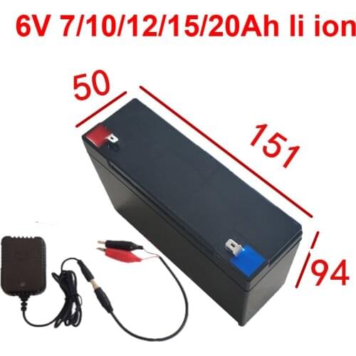 6v 7ah 10ah 12ah 15Ah 20Ah lithium battery for Electronic scale security monitoring Access control children toy + 1.5A charger