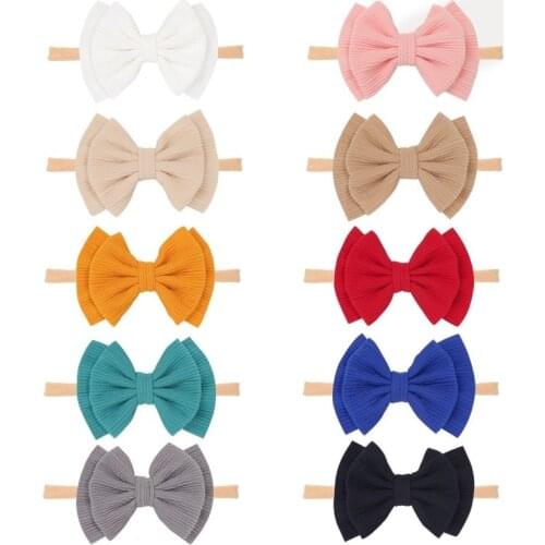Cute Big Bow Baby Headband for Girl Nylon Head Bands Turban Newborn Headbands Hairbands for Kids Baby Hair Accessories