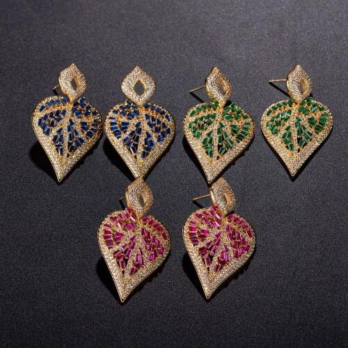 Fashionable high-end gold-plated water droplets irregular geometric earrings trapezoidal zirconium lady earrings