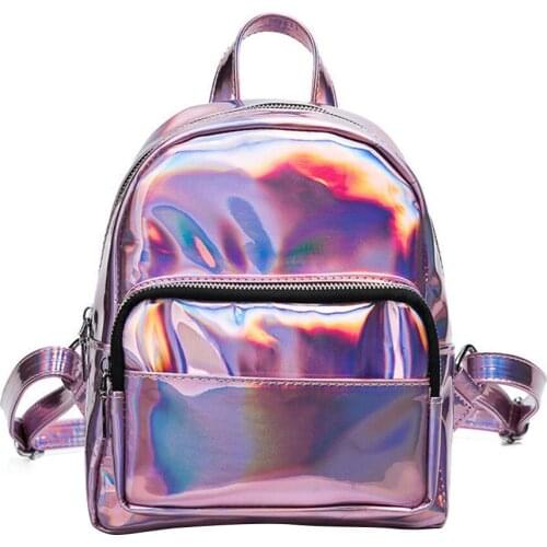 Fashion Women Mini Backpack School Shoulder Bags Small Shining Backpacks Harajuku Traveling Bags New