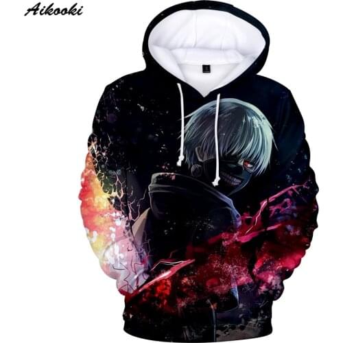 Aikooki New Tokyo Ghoul 3D Hoodies Men Women Sweatshirt Hooded 3D Print Red Design Men Women Sweatshirt Hood Peculiar All-match