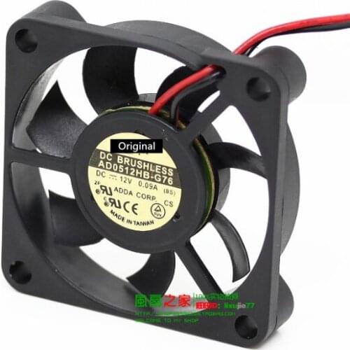Original 100% working ForADDA AD0512HB-G76 DC 12V 0.09A 50x50x10mm Server Cooling Fan