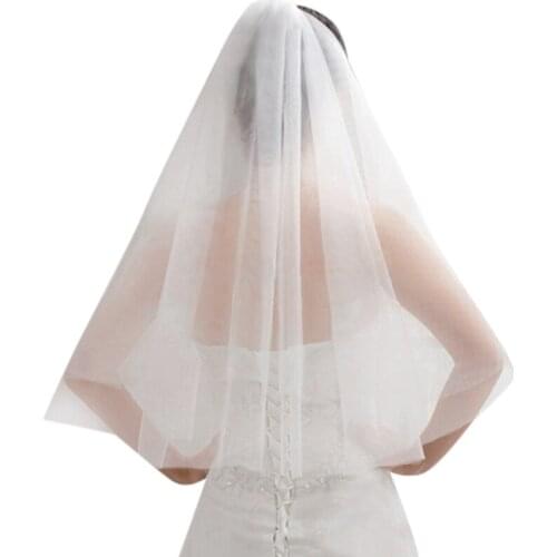 Simple Short Tulle Wedding Veils White Bridal Veil for Bride for Wedding Accessories