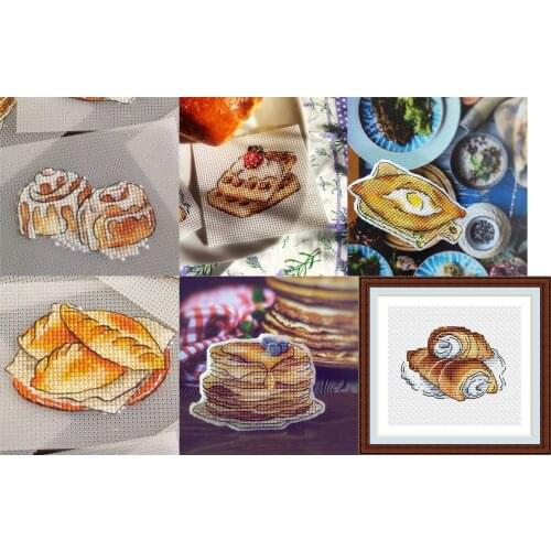 Needlework Cross stitch Handmade 14CT Counted Canvas DIY,Cross-stitch kits,Embroidery Blueberry Honey Muffins