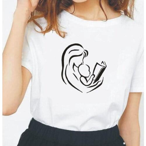The Most Beautiful Mom and Baby Print T Shirt Women Tops Casual T Shirt Femme Summer Harajuku Tee Shirt Femme Camiseta Mujer
