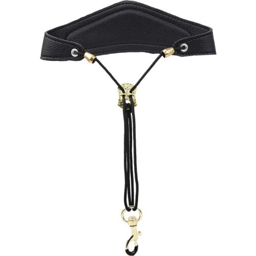 Sax Shoulder Neck Strap Padded for Soprano Tenor Saxophone Hook PU Leather